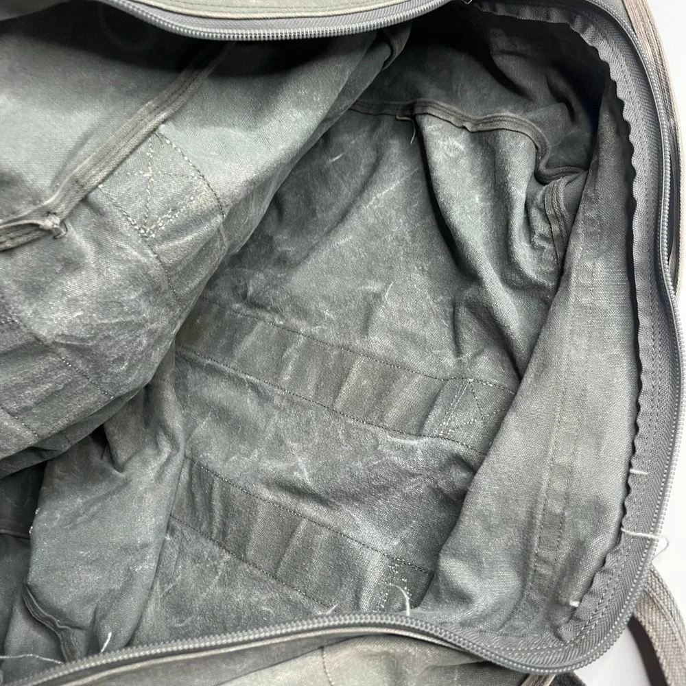 Vintage Waxed Canvas Flight Bag Military‎ Style Duffel Olive Drab Large Utility